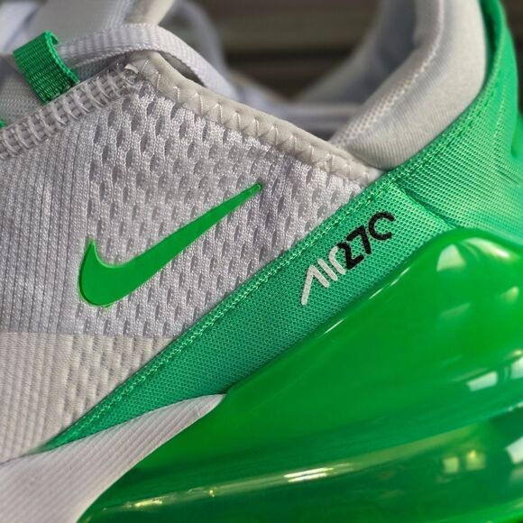 Nike Air Max 270 White/Green Shock USA Men's Size 10 /UK 9/EU 44 New AH6789-117 - Picture 12 of 16